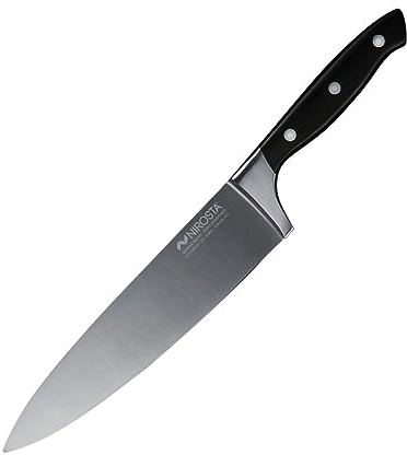 Nirosta Kochmesser Trinity 34 cm – Hochwertiger Edelstahl – Scharfes Messer in Profi-Qualität für Obst, Gemüse & Co – Handgeschärfter Taper-Klingenschliff – Schwerer Griff mit Fingerschutz