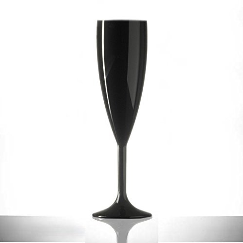 Virtually Unbreakable Polycarbonate Champagne Flute Elite Premium Champ Flute Black Pack of 12