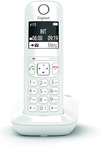 Gigaset AS690-Teléfono DECT inalámbrico-Gran Pantalla Gráfica - Calidad de audio superior - Perfiles de sonido ajustables - Función manos libres - Función no molestar, Color Blanco [Versión Española]