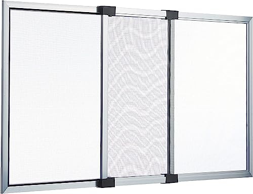 Zanzariera Estensibile con Telaio in Alluminio e con Spazzolino. Prodotto per installazione su finestre e porte finestre. Trama in fibra di Vetro. (50x75 Alluminio)