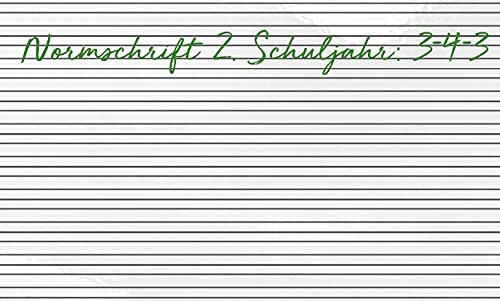 Whiteboard Folie selbstklebend | mit Lineatur Supplementen | selbstklebend beschreibbar abwischbar zuschneidbar | Schreibfolie weiß (300x100 cm, Normschrift 2. Schuljahr:3-4-3)
