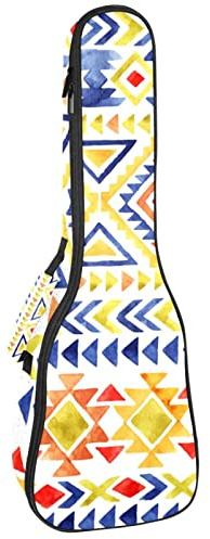 Ukulele väska Boho bohemisk stam ukulele fodral för Sopran Tenor konsert 23 tum 10 mm tjock mjuk vadderad justerbara remmar spelväska