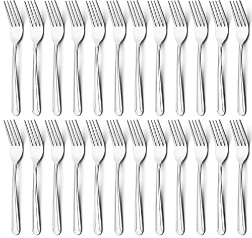BEWOS 24 Pieces Dinner Forks Set, 8.2-Inch Stainless Steel Forks Silverware, Flatware Salad Forks for Home, Kitchen or Restaurant - Mirror Polished, Dishwasher Safe