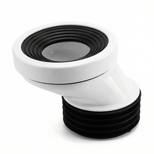 QWORK 50 mm Versatz WC Anschlussrohr, Kunststoff WC Anschlussstück Weiß