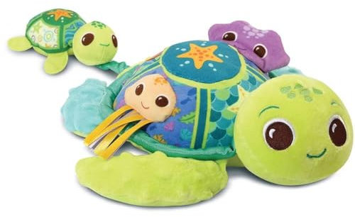 VTech - Juju, Maman Tortue Éveil des Sens, Peluche Bébé Interactive et Sensorielle Fabriquée avec des Matériaux Plus Durables, Jouet d'Éveil Musical, Cadeau Bébé Dès 6 Mois - Contenu en Français