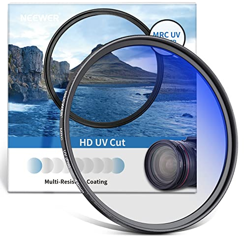 NEEWER 43mm MRC UV Filter, Schutzfilter mit 30 Schichten Multiresistente Nanobeschichtungen/HD Optisches Glas/Wasserabweisend/Kratzfest/Aluminiumlegierung Ultra Slim Rahmen/Ultraviolettfilter