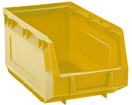 Set 9 contenitori a bocca di lupo in PEHD - L 145 x P 240 x H 125 - Giallo