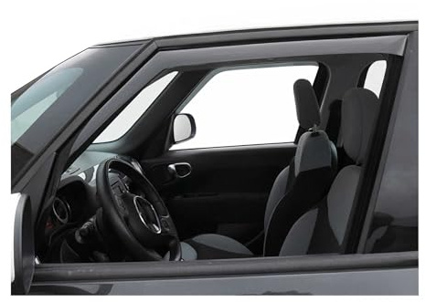 OMAC Windabweiser für FIAT 500L 2012-2024 5tür Acryl Dunkel 2tlg | Regenabweiser, Schützt vor Regen und Spritzwasser, waschstraßenfest