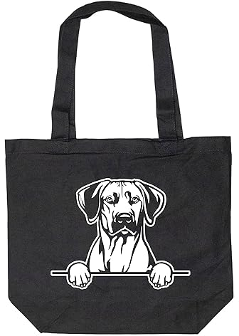 Merchandise for Fans Einkaufstasche Umhängetasche Schultertasche Baumwolltasche Shopper - schwarz - für Schule, Arbeit, Einkauf: Hund Rhodesian Ridgeback 02