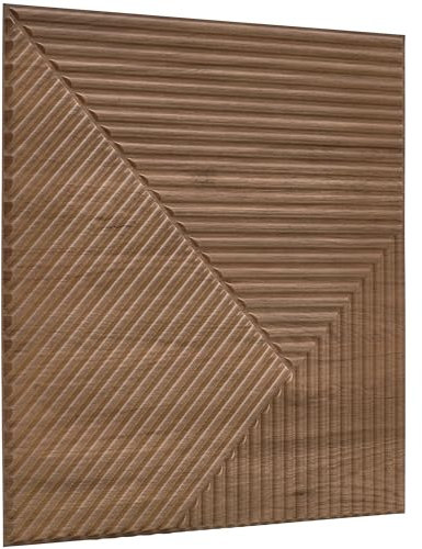 NOVECRAFTO Chevron Line Decorative 3D Wall Panels - 6 Sheets Covering 1.5 sqm | 16.15 sqf Interior Cladding Panels Set | 3D Wall Tiles Chevron Line Design in Matte Wooden - Panel Size 19.6 x 19.6