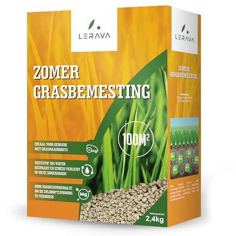 LERAVA® Concime prato estate (100m²) - Nutrimento bilanciato per prati verdi e fitti - Fertilizzante a lunga durata ricco di azoto - Crescita vigorosa e resistenza alla siccità - cura giardino estivo