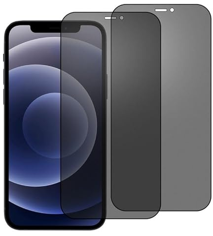 chejuza Anti-Spion Matt Keramik Schutzfolie für Apple iphone 12/12 pro [2 Stück], Anti-Fingerabdruck, Anti-Spy,Zero Bubble HD Displayschutzfolie,PET-Material (kein Glas)