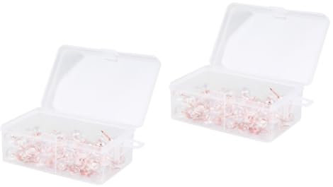 VILLCASE 200stücke Dekorative Transparente Pushpins Roségold Pinnadeln Für Karten Kork-pinnwände Und Kreative DIY-projekte Sicher Für Abgerundetem -