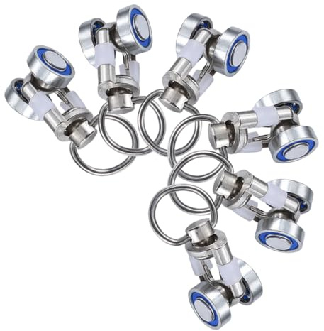 IMIKEYA 6pezzi Rulli Metallico per Tende con Cuscinetti Accessori per Scorrimento e Pulletti per Tende e Ombreggianti Design Resistente e Versatile