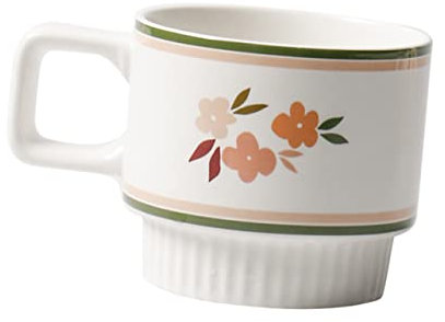 OFFSCH Tazza Da Caffè Per Ufficio Tazza Da Latte Vintage in Ceramica Adatta Per Acqua Latte Tè Caffè e Cereali Per Casa e Ristorante