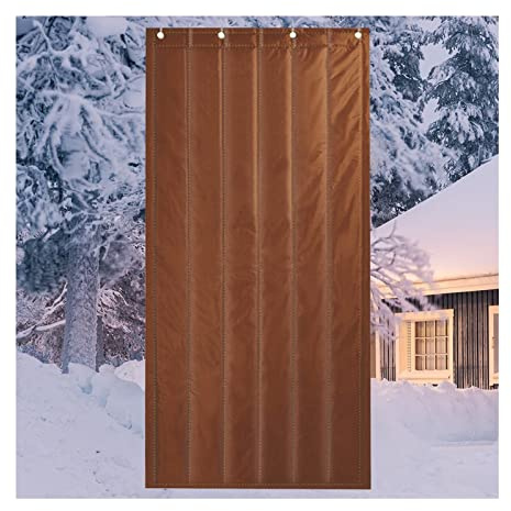 Rideau de porte occultant thermique et chaud pour chambre à coucher, salon, terrasse, panneau thermique en coton Oxford imperméable doublé avec technologie d'isolation acoustique épaisse pour l'hiver