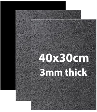 LALAGO Kunststoffplatte, 3 Stück 3mm 40 x 30 cm ABS Platte Schwarz | Thermoplast Platten, Schwarze ABS-Kunststoffplatten zum Laserschneiden, für Basteln, Kotflügel, Heimdekoration