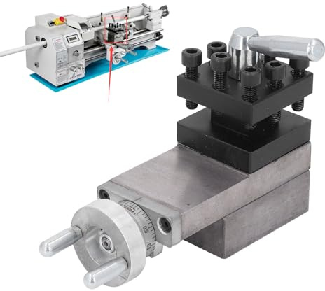 Mini Portautensili per Tornio, Slitta Trasversale per Tornio in Metallo e Parti per Tornio Composte per Portautensili, Morsetto per Utensile Composto con Slitta Quadrata 60x60mm