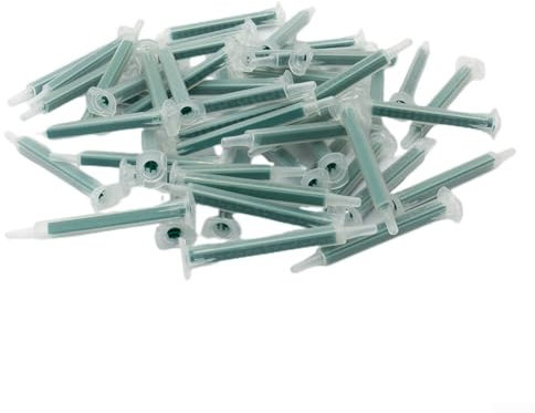 Gdfnmogo 50 pz FMA06-16 Ugelli di miscelazione epossidica 16-Element Ab Colla Tubo di Miscelazione, Per Applicatore Miscelatore Statico Resina Plastica Miscelazione Tip, Ugelli per Tubo di