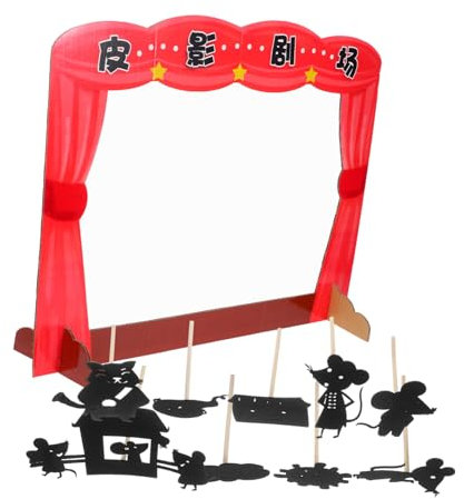GLSTOY Schattenpuppenvolk Und Marionettenpuppe Für Junge Mädchen DIY-schattenpuppenspielzeug Mit Puppentheater Sensorisches Spiel Für Vorschullernen Und