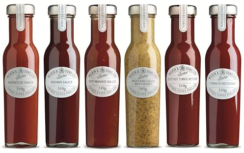 Tiptree Mixed Selection of 6 Savoury Sauces Condiment Bundle Pack 285g-340g