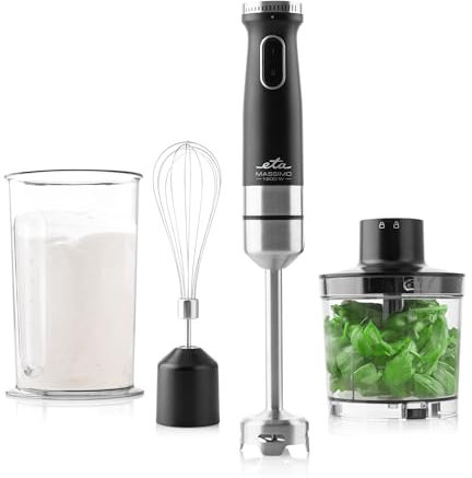 ETA Leistungsstarker Stabmixer Massimo I 1200 W I Edelstahl I 4-Klingen-Messer I inkl. Zubehörset