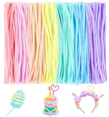 100 limpiapipas de colores para manualidades, varillas de hilo de chenilla de 30 cm, 7 colores, hilos de chenilla para modelar y proyectos de arte y manualidades.