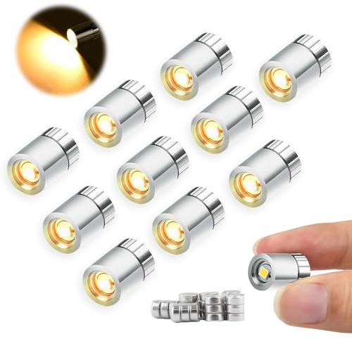 10 Stück Mini LED Licht, Puppenhaus Licht, LED Minilichter, Micro LED Licht mit Batterie, Mini LED Puppenhaus, für Partydekoration DIY Puppenhauszubehör Spielzeug Bausteine Weihnachtsbaum