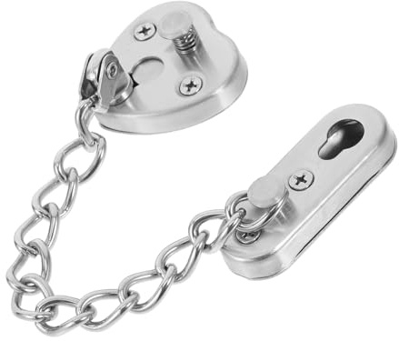 HOLIDYOYO Einstellbare Edelstahl Türkette mit Herzform Anti diebstahl Sicherheitskette ohne Bohren Robuste Türsicherheitskette für Zuhause Hotel Mietwohnung Kompatible Türsicherung