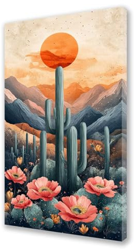 Malen Nach Zahlen Kaktus,Blume Malen Nach Zahlen Kinder Anfänger,Paint by Numbers ab 5-10 Jahre Mädchen Geschenke,DIY Ölgemälde Set mit Pinseln Acryl Leinwan,Home Wanddeko Wohnzimme 30x60 cm L303