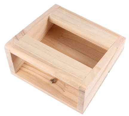 FOMIYES Mangiatoia per Conigli e Piccoli Animali in Legno, Supporto per Medica, Rastrelliera per Cincillà, Porcellini D'india e Criceti, Alimentatore Sicuro per Gabbia Pulita