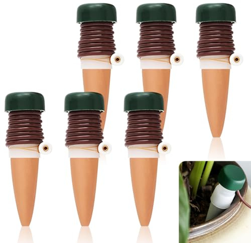 DOVBAN 6pcs Irrigatore Automatico Per Vasi Innaffiare Piante In Vacanza Dosatore Acqua Per Piante Irrigazionse Balcone Da Interno E Esterno In Vaso Piantes Da Giardino (Rosso