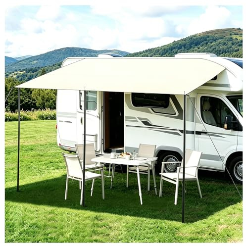 Vorzelt Auto Sonnensegel mit Camping Busvorzelt Markise Auto Camper 3.5x2.4m Universal Caravan Sonnenschutz mit Saugnapf Kederleiste Wohnmobil für Transporter Vans SUV Wasserdicht UV-Schutz