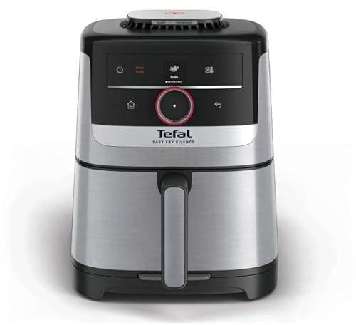 Tefal Easy Fry EY572DE1 Smart & Silence Friteuse à air chaud, 5 litres, extrêmement silencieuse, système Smart Assist, de 40 °C à 220 °C, revêtement antiadhésif, système Easy Clean & Store, argenté et