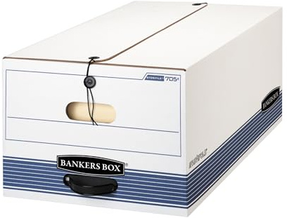 Bankers Box 12-Pack String & Button Medium-Duty File Box, Legal, FastFold