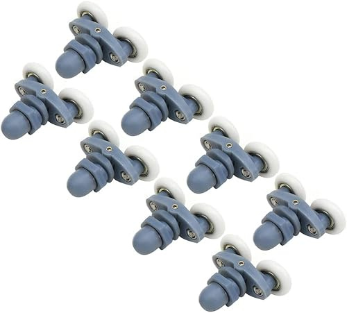 Clarmonde Set di 8 rulli per porta doccia con due ruote, ruote da 25 mm, diametro ruota superiore inferiore (YL015, 25 mm, set di 8)