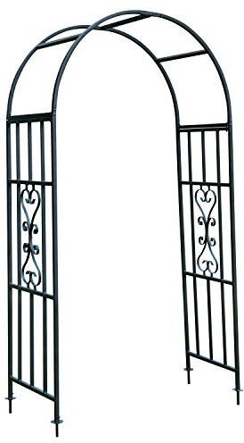 Woodside Metal Garden Arch, Traditional Decorative Archway for Paths/Entrances, Elegant Arbour Trellis Plant Support