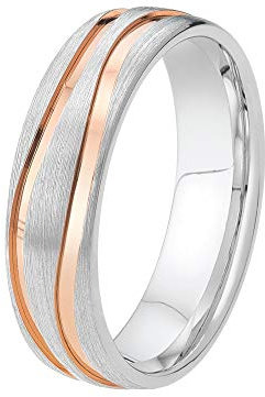 DOOSTI Freundschaftsring/Ehering Bicolor 925/- Silber - inkl. Gratis Gravur SI-31-H-68