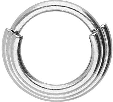 PIERCINGLINE Clicker de anillo de segmento de acero quirúrgico | 3 anillos | Piercing para Septum Tragus Helix | selección de color