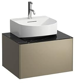 LAUFEN SONAR Schubladenelement, 1 Schublade, für Aufsatz-Handwaschbecken H816341, Ausschnitt Mitte, H4054310341421, Farbe: Titan/Nero Marquina