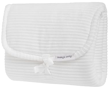 Baby's Only - Wickelunterlage Sense - Wickelauflage - Ideal für unterwegs - Mit praktische Tasche für Wickelzubehör - Einfach zusammenfalten - Cordsamt - Weiß