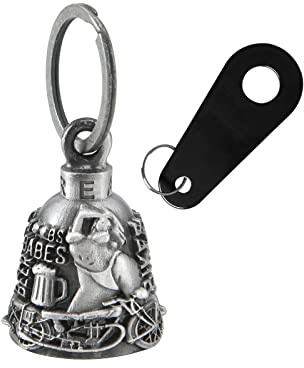 Colorful Motorcycle Bell with Hanger for Biker, Good Luck Biker Bells & Motorcycle Accessories, Key Chain for Luck