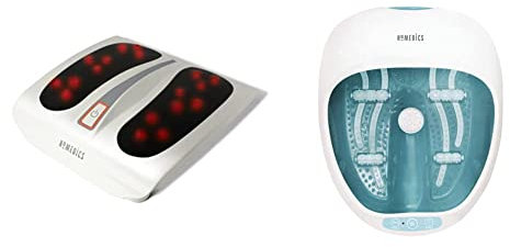 Homedics Massaggiatore Per Piedi Elettrico Con Funzione Calore, Bianco, 41 x 13 x 37 Cm & Foot Spa, Pediluvio Massaggiatore Piedi 4 in 1 con Idromassaggio, Massaggio Vibrante