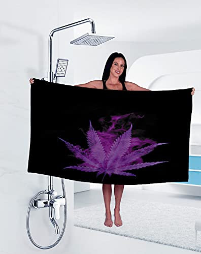 Tomifine Strandtuch Microfaser Handtücher Groß Schnell Trockener Sandfreies Badehandtuch Badetuch Strandhandtuch (100 x 200 cm,Blätter e)