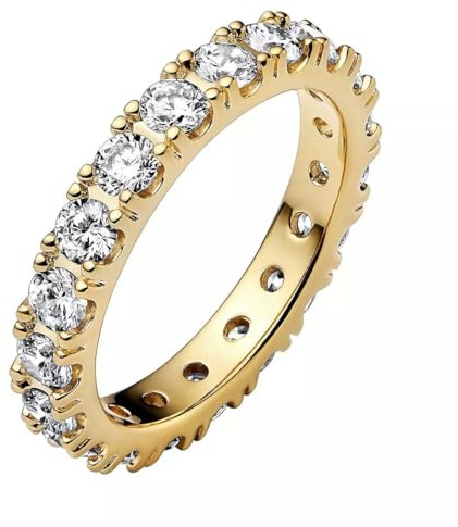 Pandora Timeless Ewigkeitsring funkelnde Reihe, 14-karätig vergoldet, mit klarem Cubic Zirkonia