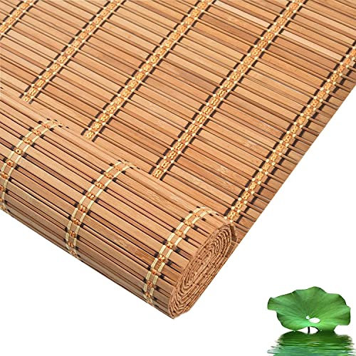 Verdunkelungsrollo, Fenstervorhang, Fensterdekoration, Bambus-Rollo, Holz-Trennvorhang, Sichtschutz, Verdunkelungsrollo, Bambus-Raffrollo mit Seitenzug, maßgefertigtes Lamellenfenster (W95xH140cm/37x5