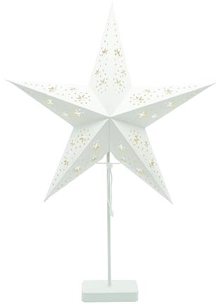 HEITMANN DECO LED Stern auf Ständer - weiß - warmweißes Licht - ca. 45 x 66cm - Weihnachtsdeko