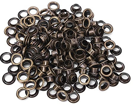 Genomföringar För Tyg - 100 St 6 Mm Mässing Dubbelsidig Hålnit Ihålig Nit - Metall Förtjockade öglor Runda Inre Hål Genomföringar Med Brickor Kit(古铜色)
