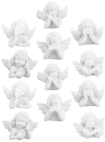 HEMOTON Barocke Handyhüllen Deko mit Schutzengel Perlen Satz 40 Miniaturfiguren aus Kunstharz Weiß zum Verzieren von Hüllen für Selbstgemacht Geschenke Zufälliger Stil