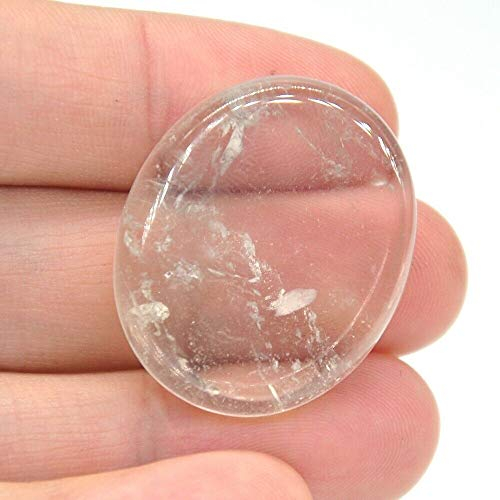 CZAOINCU Raumdekoration 25x23mm Handschmeichler Daumen Edelstein Natürliche Kristalle Therapie Spirituelle Mineralien Massage Palmenstein (Color : Clear Quartz)